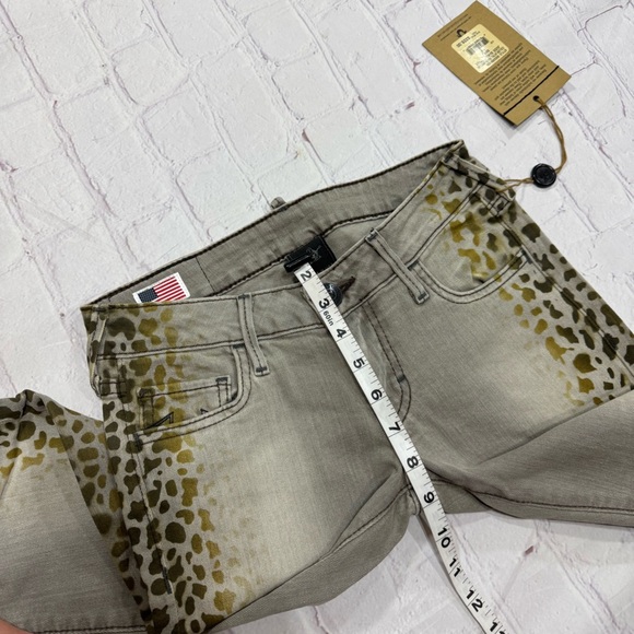TRUE RELIGION BRAND JEANS “JUDE” Gray Leopard Print Women's Skinny Denims 24 NWT - Picture 12 of 16